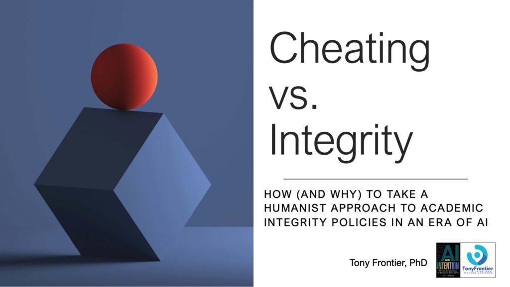 Keynotes and workshops for educators: Cheating vs integrity